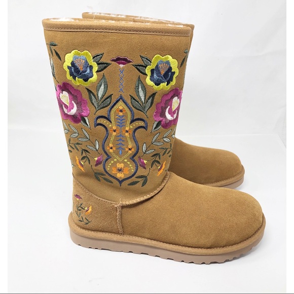 UGG Shoes - RARE UGG CHESTNUT JULIET EMBROIDERED BOOTS 8
